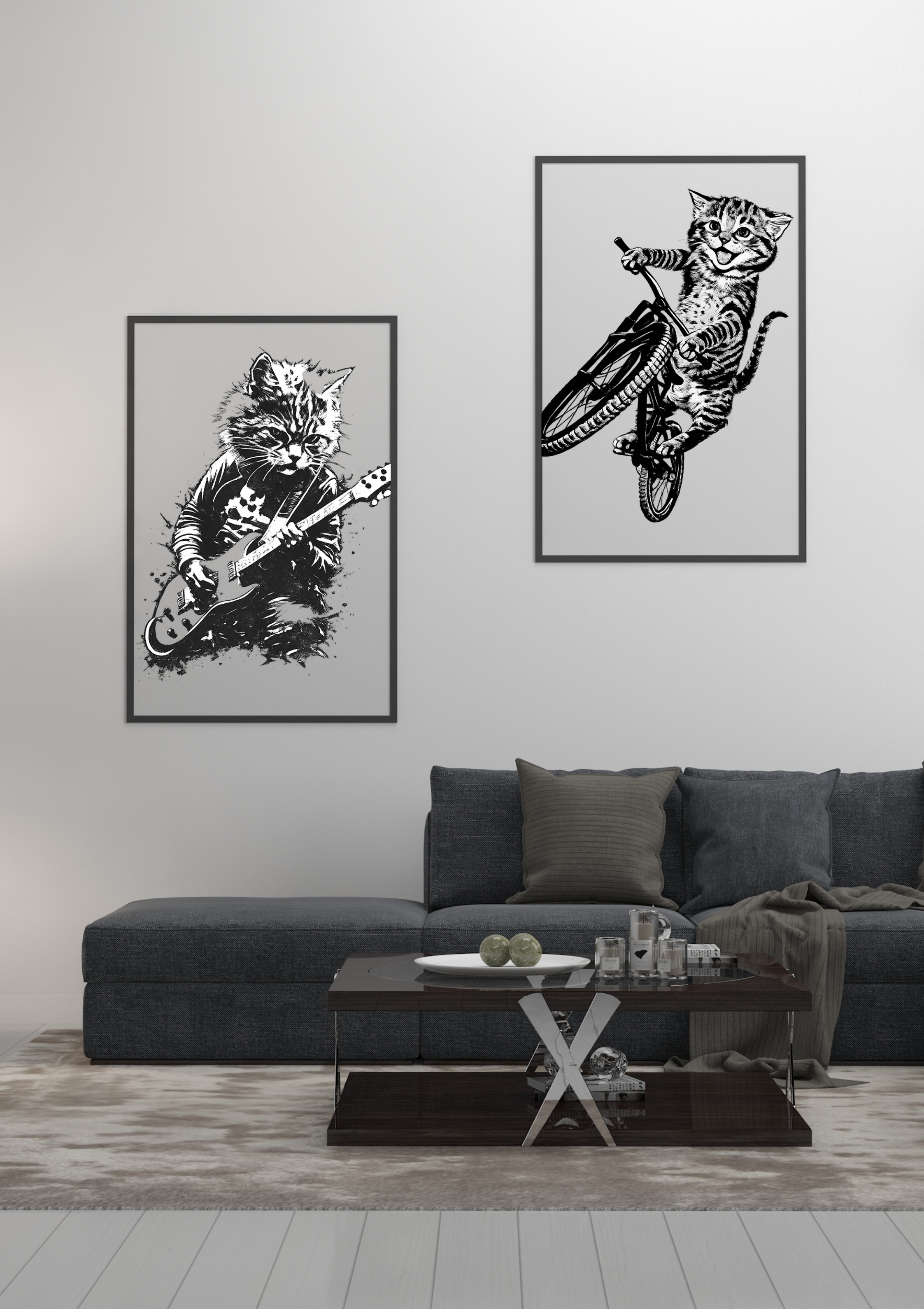🎨 Printable Cat Wall Art Bundle – Cute & Fun Animal Posters (Digital Download)