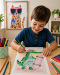 🎨 Kids Coloring Wall Art – Printable Animal Art Bundle (Digital Download)
