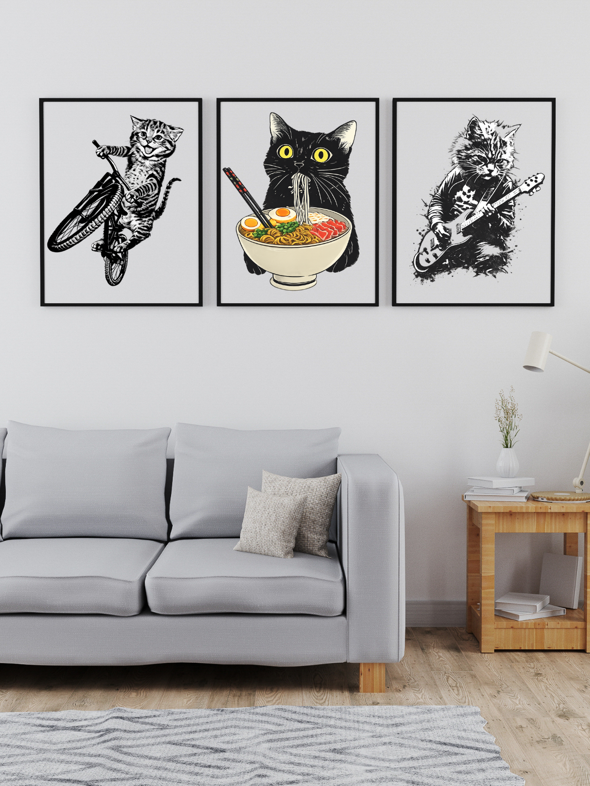 🎨 Printable Cat Wall Art Bundle – Cute & Fun Animal Posters (Digital Download)